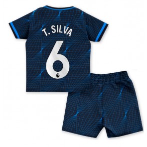 Chelsea Thiago Silva #6 Koszulka Wyjazdowych Dziecięca 2023-24 Krótki Rękaw (+ Krótkie spodenki)
